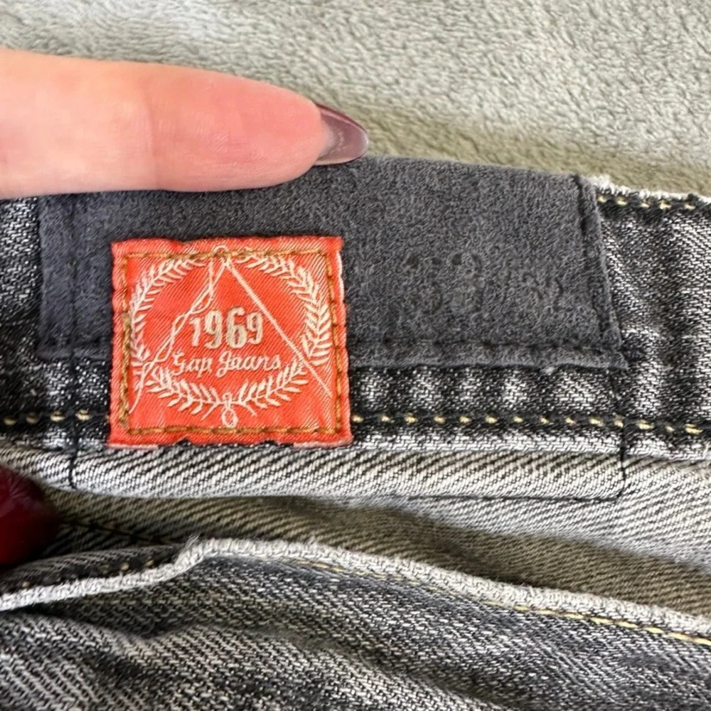 Gap 1969 Mens Boot Fit Jeans Faded Black Denim 32x30 Button Fly 100% Cotton